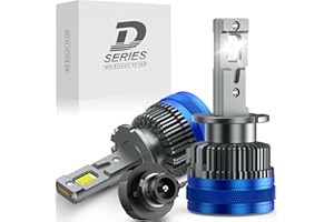 AUXIRACER Bombilla D2S LED Coche, 120W 24000LM 6500K Xenon Blanco frío 600% Brillo Superbrillante, D2S Lampara Faros Delanteros Coche para 12V Auto y Motocicleta como Haz Alto y Bajo, 2 Lámparas