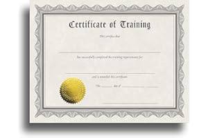 DESKTOP PUBLISHING SUPPLIES Certificate of Training Certificate Paper with Embossed Gold Foil Seals - 30 Pack - Parchment Award Certificates for Students, Teachers, Employees - 8.5" x 11" Inkjet/Laser Printable