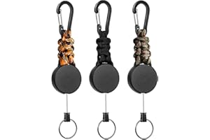 KIHONI 3 Stücke Schlüsselanhänger Ausziehbar, Schlüsselband Ausziehbar, ausweishalter schlüsselbänder ausziehbar mit 60cm Stahlseil, Einziehbarer Ausweis JoJo Schlüsselkette mit Karabiner