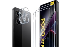 ELYCO Cristal Templado para Xiaomi POCO X7 Pro 5G, 3 Protector de Pantalla + 2 Protector de Lente Cámara, 9H Dureza Vidrio Templado, Sin Burbujas HD