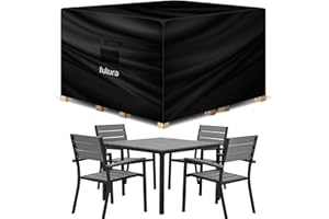 Futura Premium Square Garden Furniture Covers Waterproof 200x200x90cm, Heavy Duty 600D Oxford Fabric Outdoor Table, Patio & Rattan Garden Furniture Covers, PVC Lined, Air Vents and UV Safe