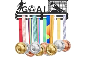 SUPERDANT Medallas de Fútbol Gancho para Medallas Estante de Pared para Exhibición Marco Estante Cinta de Premios Portero Portería de Fútbol Soporte para Softball Estante de Exhibición