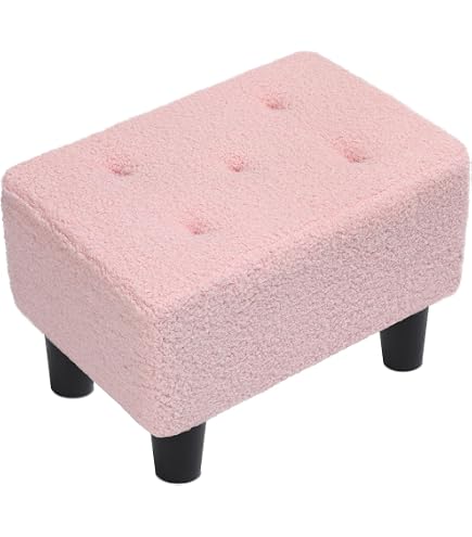 COSTWAY Sgabello Contenitore, Pouf Sgabello Ottoman, Poggiapiedi Moderno Da Trucco, Con Gambe In Legno Massello Seduta Imbottita Portata 150 Kg 495 X 35 X 465 Cm Beige 88860379