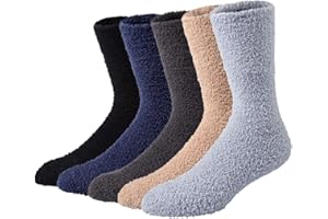 Justay Comf 5 par przytulnych skarpet męskich do łóżka, przytulne, miękkie, ciepłe, grube, biznesowe, męskie, Niebieski, żółty, jasnoszary, czerwony, ciemnoszary, czarny, rozmiar uniwersalny