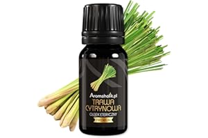 Aromaholik Olejek Eteryczny z trawy cytrynowej BIO 100% naturalny – olejek eteryczny do dyfuzora & aromatyzera – certyfikowany olejek eteryczny z Indii – Lemongrass Essential Oils 10ml do sauny