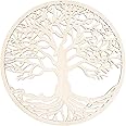 TSKDKIT Wood Tree of Life Wall Art 28cm Round Wooden Wall Sculpture for Home Gift