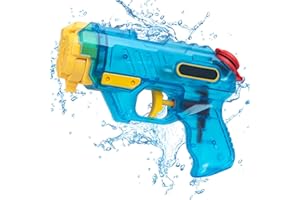 Giugio Pistola de agua, pistola de agua para niños y adultos, pistolas de agua de gran alcance, pistola de agua azul, juguete de agua para playa, piscina al aire libre