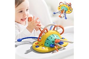 VOMII Baby Spielzeug ab 6 Monate, Montessori Spielzeug ab 1-3 Jahr, Jungen Mädchen Motorikspielzeug zum Zugschnur, Nagen, Sensorik, Feinmotorik Aktivitäts Spielzeug, Lernspiele für Babys und Kleinkinder