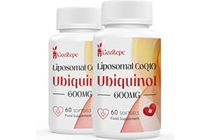 GOZITEPE Liposomal CoQ10 Ubiquinol 600mg, 60 Mini Softgels of High Strength Active Coenzyme Q10, Superior Bioavailability & Absorption, Powerful Antioxidant for Heart and Vascular Health (2 Pack)
