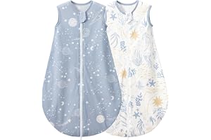 Duomiaomiao 2-pack baby sovsäck, 0,5 tog året runt pojkar sovsäck, lätt högkvalitativ bomullsflicka sovsäck, lämplig för barn