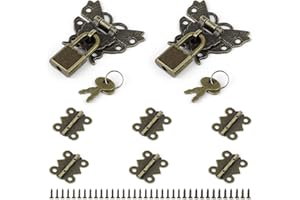 GEBAUM Cadenas Vintage, Ensemble de Serrure Antique, Mini Cadenas Avec Clé, en Forme de Papillon, Vintage et Robuste, Pour Les Boîtes à Bijoux et La Décoration de Cadeaux de Journaux Intimes