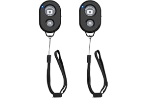 Zttopo Bluetooth Wireless Camera Remote Control For Smartphones Selfie Stick Shutter Release Camera Remote Control Compatible With iPhone/Android/Bluetooth Devices clicker (Black, 2PCS)