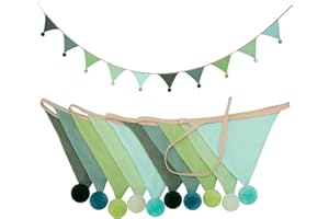 Cozary Wimpelkette Kinderzimmer, Wimpel Stoff Kinderzimmer, Girlande Mädchen Jungen Kinderzimmer Dekoration für Babybett, Party, Geburtstag