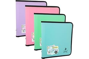 CARPETA A5 CON CREMALLERA PASTEL QUIJOTE PAPER WORLD - Contorno de tela, 2 bolsillos interiores, colores pastel, cremallera acero inox - PACK 4 COLORES