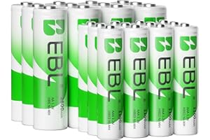 EBL AA AAA zestaw 24 baterii – AA 2800 mAh, 12 sztuk, baterie AAA 1100 mAh, 12 sztuk, 1,2 V Ni-MH akumulatory wielokrotnego ładowania