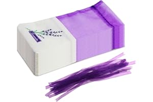 OWNFEEL 20 Pcs Lavender Bags Empty Sachet Bags, 7.5 x 15.5cm Gauze Multi-Purpose Empty Pouches for Dried Flowers Fragrance Fresheners Jewelry & Gifts,Versatile Washable Purple Sachets for Drawers & Wardrobes