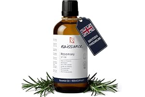 Naissance Rosmarin Eterisk Olja (nr 108) - 100 ml - Ren, Naturlig, Grymhetsfri, Vegansk, ångdestillerad och Outspädd - Används i Aromaterapi, Massageblandningar, Luftfuktare och Diffusorer