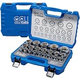 CCLIFE 21 Piece Socket Wrench Set Multi-Tooth 1/2' Sockets 12 Faces, Socket Set, 8-36 mm, Cr-V