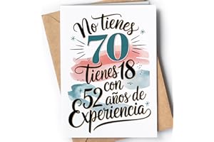 GREETING CARDS FOR EVERYONE Tarjeta de 70 Cumpleaños - Tarjeta de Felicitación Graciosa para alguien que cumple 70 años - Regalo Original para 70 Cumpleaños para él, ella, hombre, mujer, mejor amigo, amiga - EU 184