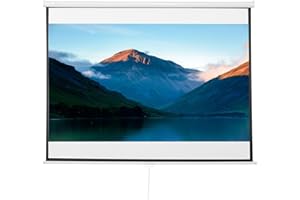 HOMCOM Telo per Proiettore da 100" Formato 4:3 ad Altezza Regolabile, Schermo da Proiezione in Tessuto e Metallo, 203x152 cm, Bianco e Nero