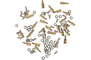 HERCHR Connettore Asta di Spinta, Confezione da 25 RC Aereo Ottone Tappo di Collegamento Asta di Spinta Regolazione Rapida Kit Connettore Asta di Spinta RC per Elicottero Modello Barca(1.0mm)
