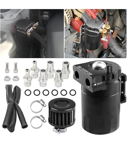 Oil Catch Can In Alluminio A 2 Porte - Serbatoio Raccolta Olio Con Valvola Di Scarico - Foto 12