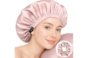 VivaSmile Silk Bonnet for Sleeping, Large Hair Bonnet for Sleeping Designed for Women, 32cm Adjustable Sleep Cap to Protect Frizzy, Curly & Long Hair