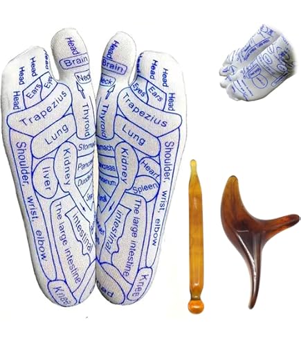 Set di calzini per riflessologia con strumento di massaggio Calzini per agopunti Set di calzini per agopressione Riflessologia Calzini per massaggio ai piedi 2024 Nuovi calzini per riflessologia con