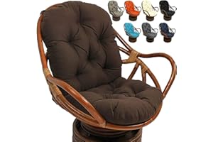 CUSENA Swivel Rocker Chair Cushion 120x60cm, Washable & UV-Resistant Rocking Replacement Chair Pads, Cushion Mat for Recliner Rocking Rattan Chair Garden Seat Cushion Sofa Tatami Mat,Brown,60x120 cm