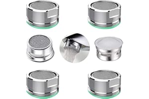BOETOADG 4PCS Kitchen and Bathroom Faucet Aerator, 2 Packs of Aerator Filter Replacement Parts, with Brass housing 15/16 inch 24mm External Thread Aerator Faucet Filter, with Gasket, for Kitchen and Bathroom