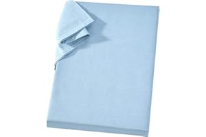 ‎CARPE SONNO Carpe Sonno Linon Bettlaken Laken ohne Gummizug 150x250 cm Hellblau - Griffiges Leintuch Haustuch 100% Baumwolle - Vielseitiges Tuch Tischdecke Sofaüberwurf & Sesselüberwurf Betttuch Linontuch