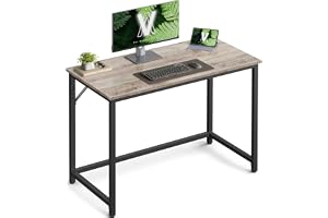 VASAGLE Skrivbord, Databord med Stålram, 100 x 50 x 75 cm | Arbetsbord för Hemmakontor, Modern basstil, Heather Greige och Ma