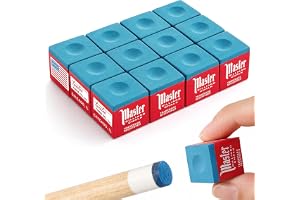 12 stycken biljardkritor, premium biljardkrita set blå, greppförbättrande halkfri hållbar pool kö självhäftande krita, biljardtillbehör, Billiard tillbehör för proffs, amatörer och hemspelare