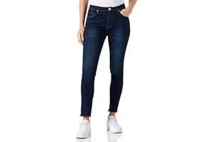 Nina Carter P077 Jean coupe skinny pour femme - Taille haute - Aspect usé - Effet délavé