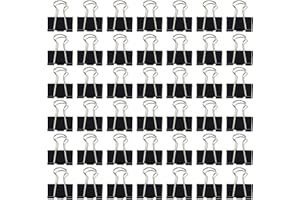 HONONWII 42Pcs Foldback Klammern 25mm Binder Clips Metall Papierklammern Mittlere Schwalbenschwanz Clip Datei Geld Papper Stationäre Klemmen für Büro Schule Home Küche Geschäfte