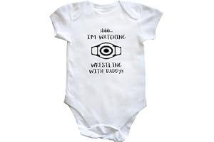 Hippowarehouse Shhh. I'm Watching Wrestling with Daddy!! Baby Vest Bodysuit (Short Sleeve) Boys Girls