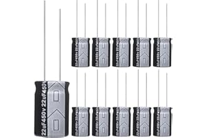 ALLECIN Condensatori Elettrolitici 22uF 450V Condensatore Elettrolitico in Alluminio 22µF 450Volt 16x25MM Electrolytic Capacitor 22 uF MFD 105°C (Confezione da 10 Pezzi)