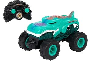 Hot Wheels Monster Trucks Toy RC, Remote-Control Mega-Wrex in 1:24 Scale with All-Terrain Tires, Performs Wheelies