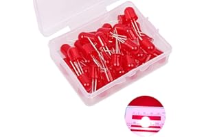 KA WAH CORE 8 mm Lumières Diode LED, 50 Pièces Rouge Haute Luminosité LED Diodes Électroluminescentes Émettant, Lumière Diode Tête Ronde (Rouge 50 Pièces)