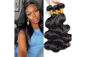 VIPBEAUTY 12A Body Wave Human Hair Bundles 18 20 22 Inch Unprocessed Virgin Human Hair Weave Extensions Natural Black Body Wave Wavy Hair 3 Bundles