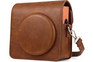 BERFEA Retro-Kameratasche schutzhülle kompatibel mit Fujifilm Instax Square SQ1 Sofortbildkamera, PU-Leder instax Square SQ1 Tasche Hülle, mit verstellbarem Schultergurt