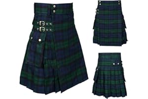 WALAKA LUGGAGE Walaka Kilt Jupe Homme Écossaise Rétro Traditionnelle Vintage Jupon Classique Déguisement d'Écossais Costume Tartan Highlander pour Cosplay Fête Carnaval