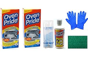 TOPEST Oven Cleaner- 2X Oven Pride Oven Cleaner (2 X 500 ML Bottle) - Bags, Gloves and Instructions Included - Complete Oven Cleaning Kit with Multipurpose Scouring Pad