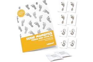 BELLA BESO Baby Footprint Kit & Handprint Kit Twin Pack - Newborn Inkless Hand & Footprint Kit Gift with Eight Ready to Frame Sheets & Two Baby inkless Wipes