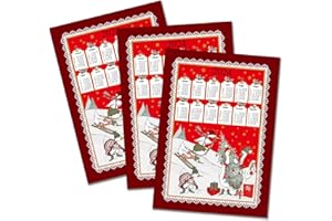 Confezioni Giuliana Set 3 Asciugamani da Cucina Natale Calendario 2024 strofinaccio