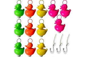 Dozer Set da Pesca per Anatre con 12 Anatre Multicolore in plastica con Gancio e Peso Include 3 ami, Giocattolo da Bagno, Giocattolo da Piscina, Pesca anatr, DOZ-12-3ANZ