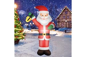 ROCKY&CHAO Navidad Inflable al Aire Libre Papá Noel 240 CM LED Gigante Inflable Papá Noel Fiesta de Navidad Inflable Césped al Aire Libre Decoraciones de jardín (Santa Inflable)
