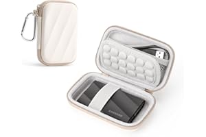 SQERO Funda para Samsung T9/T7 Shield/T7/T7 Touch, disco duro externo SSD 1 TB, 2 TB, 4 TB, funda dura de transporte, funda de transporte de viaje, color beige