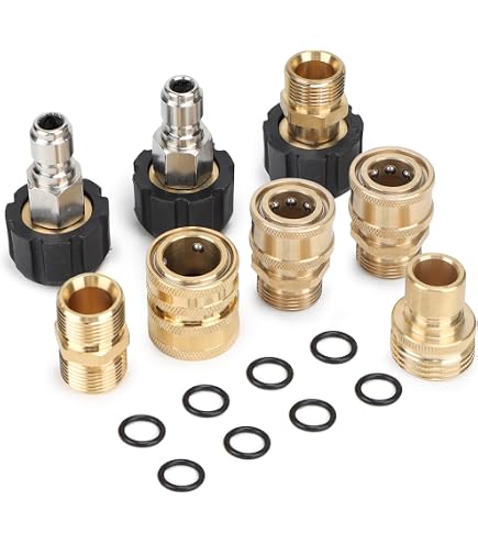 Adattatore Sgancio Rapido Per Idropulitrice Da M22-15mm A 3/8 - Ottone Dorato