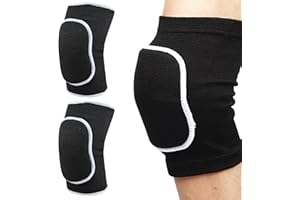 ALUYF Knieschoner Volleyball Knieschützer Anti-rutsch Volleyball Knieschoner Knieschützer Unisex Hochelastische Rutschfest Kniebandage für Laufen Wandern Joggen Tanz, Schwarz 1 Paar